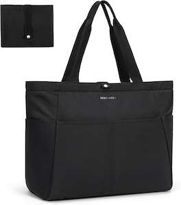 black travel tote bag