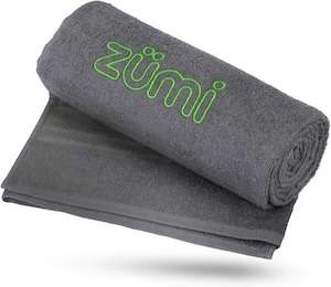 a rolled up grey towel