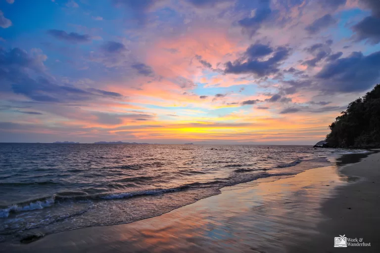 a sunset over a beach on Koh Jum island Thailand